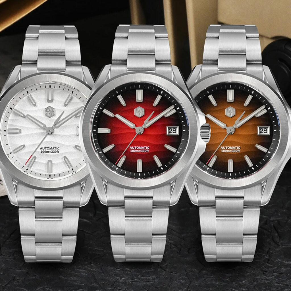 San Martin SN0129 GADA 39mm Automatic Watch – Sapphire Crystal, NH35 Movement, Desert Texture Design