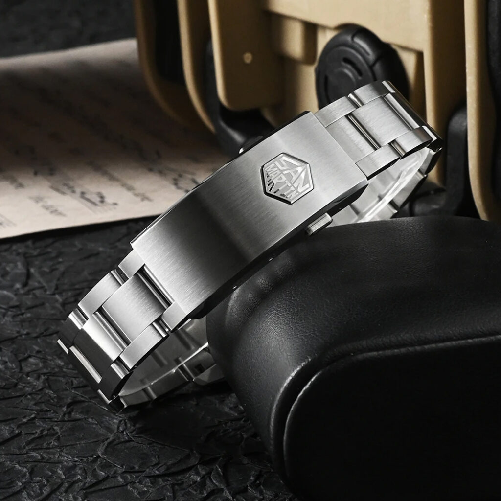 San Martin SN0129 GADA 39mm Automatic Watch – Sapphire Crystal, NH35 Movement, Desert Texture Design