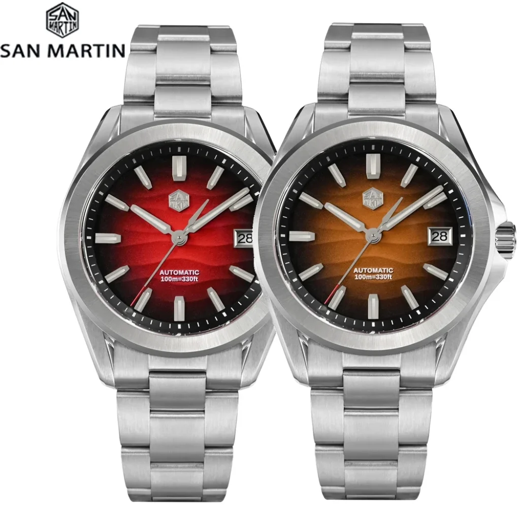 San Martin SN0129 GADA 39mm Automatic Watch – Sapphire Crystal, NH35 Movement, Desert Texture Design